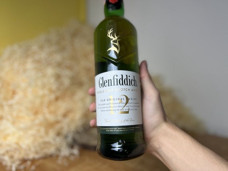 whisky Glenfiddich 12y zadní strana láhev