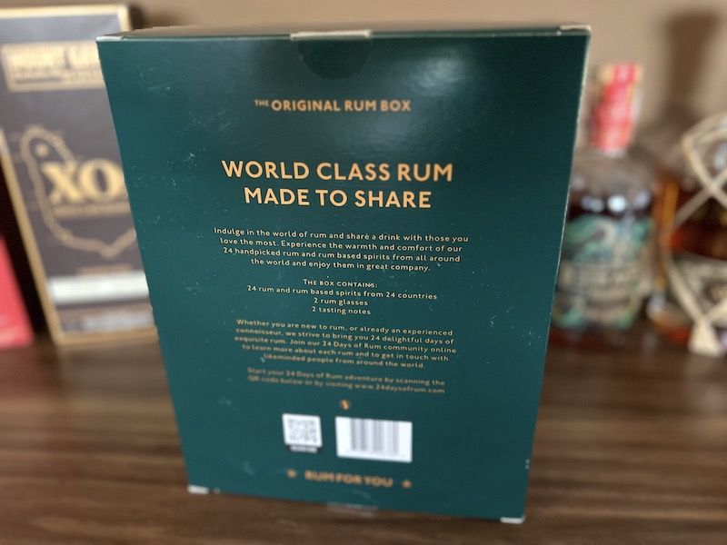 Rumový adventní kalendář – 24 Days of Rum (2022) zadní strana