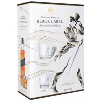 Johnnie Walker Black Label 12y 40% 0,7 l (dárkové balení 2 sklenice)