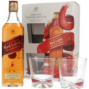 Johnnie Walker Red Label 40% 0,7 l (dárkové balení 2 sklenice)