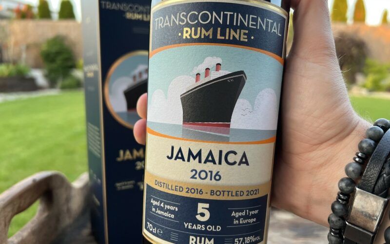 Transcontinental Rum Line Jamaica 2016 detail přední etikety