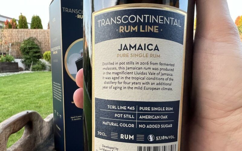 Transcontinental Rum Line Jamaica 2016 detail zadní etikety