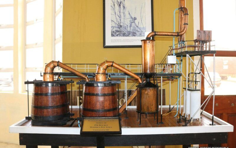 Port Mourant pot still - model destilačního zařízení Demerara Distillers