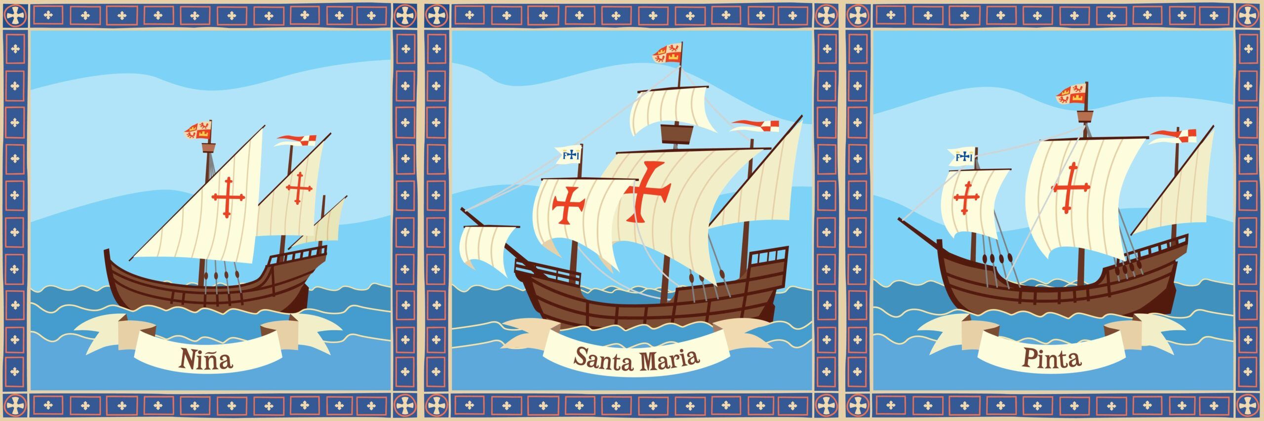 Niña, Santa Maria, Pinta - Kolumbovy lodě