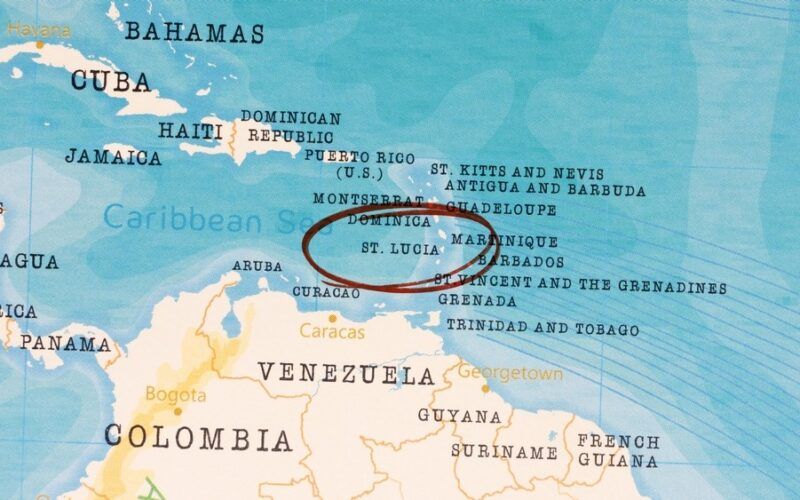 Ostrov Svatá Lucie na mapě