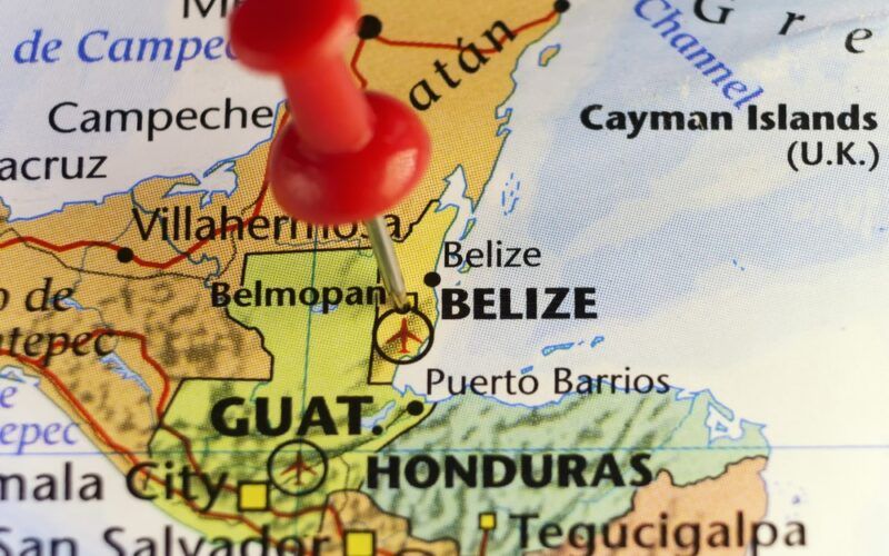 Belize na mapě - hlavní město Belmopan