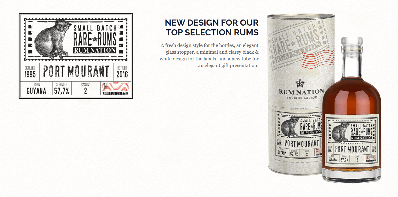 Rare Rums - nová edice značky Rum Nation, na obrázku je konkrétní vydání Rare Rums small batch Guyana Port Mourant 2016